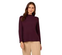 Adrianna Papell Suéter de Cuello Alto con Dobladillo Escalonado para Mujer, Ciruela, M