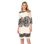 Adrianna Papell Vestido Corto con Encaje, Marfil/Negro, 44 para Mujer