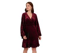 Adrianna Papell Vestido corto de terciopelo para mujer, Borgoña/ Negro, 6