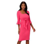 Adrianna Papell Vestido de manga acampanada con lazo frontal para mujer, Camellia, 16 Plus
