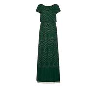 Adrianna Papell - Vestido de manga corta con cuentas para mujer, Dusty Emerald, 8