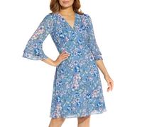 Adrianna Papell Vestido estampado flores. Azul 38