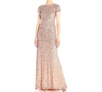 Adrianna Papell Vestido Formal de Lentejuelas con Espalda Redonda para Mujer, Rubor, 34