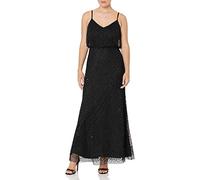 Adrianna Papell Vestido largo con cuentas Blouson para mujer - negro - 40