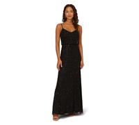 Adrianna Papell Vestido Largo con Cuentas, Negro, 48 para Mujer
