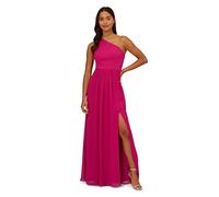 Adrianna Papell Vestido Largo de Gasa con un Hombro Descubierto para Mujer, Magenta (Bright Magenta), 16