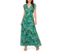 Adrianna Papell Vestido maxi a escala estampado. Verde 38