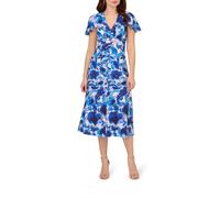 Adrianna Papell Vestido midi de chifón estampado. Azul 38