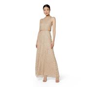Adrianna Papell Vestido Tipo blusón con Cuentas Estilo Art Deco para Mujer para Ocasiones Especiales, Champán/Dorado, 42