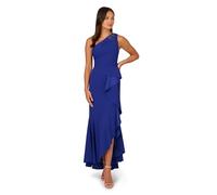 Adrianna Papell Women's Beaded Knit Crepe Gown, Royal Sapphire