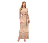 Adrianna Papell Women's Matelasse Column Gown, Blush Multi, 12