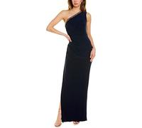 Adrianna Papell Women's One Shoulder Jersey Gown, Midnight, 12