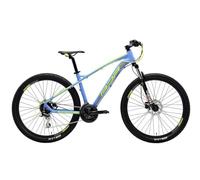Adriatica Bazam - Bicicleta MTB Off-Roads Wing RS de 27,5 pulgadas, cambio de 24 velocidades, bicicleta de montaña con cuadro de aluminio, talla 48, azul mate/amarillo fluorescente