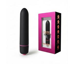Adrien Lastic Univibe Mini Bala Vibradora - 10 Modos, IPX7, Silicona, Negra, 9cm