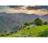 adrium Cuadro acrílico 80x50 cm: Brana El Monteflock de los Pastores, Parque Natural y Reserva de la Biosfera de Somiedo, pueblo de Cores, Asturias, España, Europa