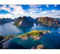adrium Cuadro acrílico de 40 x 30 cm: las islas Lofoten son fotografías aéreas de un archipiélago, Noruega. Es conocida por un paisaje distintivo con (75712980)