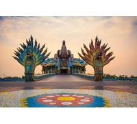 adrium Cuadro compuesto de aluminio, 110 x 70 cm: Nakhon Ratchasima Tailandia Watbaanrai Templo hito Entrada Serpiente (28627649)