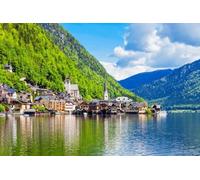 adrium Cuadro de 110 x 70 cm: Hallstatt old town and Hallstatter See Lake in Upper Austria. Hallstatt is a village in the Salzkammergut region near Salzburgo