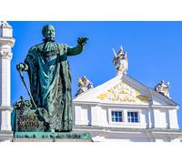adrium Cuadro de 120 x 80 cm: Estatua del rey Maximiliano frente a la catedral de San Esteban en Passau - Baviera (166719318)