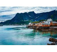 adrium Cuadro de aluminio compuesto de 60 x 40 cm: las islas Lofoten son un archipiélago en la provincia noruega de Nordland, conocida por un paisaje distintivo (71385795)