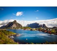 adrium Cuadro de aluminio compuesto de 60 x 40 cm: las islas Lofoten son un archipiélago en la provincia noruega de Nordland, conocida por un paisaje distintivo (74617696)