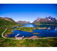 adrium Cuadro de aluminio compuesto de 70 x 50 cm: Lofoten es un archipiélago en la provincia noruega de Nordland, conocido por un paisaje inconfundible con (115737286)