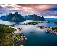adrium Cuadro de aluminio compuesto de 90 x 70 cm: Lofoten es un archipiélago de la provincia noruega de Nordland, conocido por un paisaje inconfundible con (115737230)