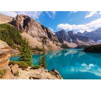 adrium Cuadro de madera de 120 x 80 cm: hermoso lago Moraine en el Parque Nacional Banff, Canadá (48742841)