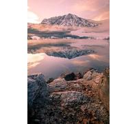adrium Cuadro de madera de 80 x 120 cm: Alpine Lake Grundlsee en Austria con un fantástico reflejo en la superficie del agua en invierno (139341108)
