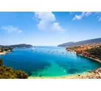 adrium Cuadro en lienzo de 120 x 80 cm: vista aérea de Villefranche-sur-mer, Cote D Azur, Riviera Francesa, Francia (147303236)