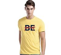 ADRO Camisetas estampadas Be Yourself para hombre, Amarillo claro, XX-Large