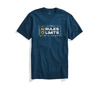 ADRO No Rules No Limits - Camiseta estampada para hombre, Steel Blue, 58