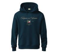 ADRO Toujours en Avance - Sudadera con capucha para hombre (beige) | Forro polar de algodón y poliéster de 320 g/m² | Tacto suave, gráfico impreso agradable al tacto, sudadera cálida casual con