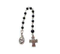 Adrosstoller Pulsera con colgante de cruz negra, pulsera de cuentas de oración de moda, pulseras de rosario, accesorio de joyería de fe, pulseras de cuentas para regalo, como se describe, sin piedras