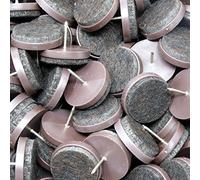 Adsamm® / 100 x Almohadillas con clavo / Ø 35 mm / marrón / redondas / Patas de muebles con clavo de la máxima calidad de Adsamm®