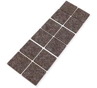 Adsamm® / 12 x Almohadillas de Fieltro de Lana Genuino / 35x35 mm/marrón/Cuadrado/Protectores de Suelo para Patas de Mueble/Auto-Adhesivos/con Grosor de 3 mm