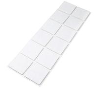 Adsamm® / 12 x deslizantes de Fieltro autoadhesivos/Blanco / 40x40 mm/Cuadrado/Deslizantes de Fieltro para Muebles de 3,5 mm de Grosor/Deslizantes para Muebles y Suelos