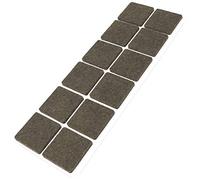 Adsamm® / 12 x deslizantes de Fieltro autoadhesivos/Marrón / 35x35 mm/Cuadrado/Deslizantes de Fieltro para Muebles de 3,5 mm de Grosor/Deslizantes para Muebles y Suelos