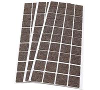 Adsamm® / 120 x almohadillas de fieltro de lana genuino / 25x25 mm / marrón / cuadrado / Protectores de suelo para patas de mueble / auto-adhesivos / con grosor de 3 mm