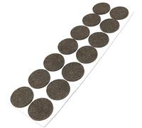Adsamm® / 14 x deslizantes de Fieltro autoadhesivos/Marrón/ø 32 mm/Redondo/Deslizantes de Fieltro para Muebles de 3,5 mm de Grosor/Deslizantes para Muebles y Suelos