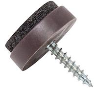 Adsamm® / 16 x Almohadillas con tornillo / Ø 20 mm / marrón / redondas / Patas de muebles con tornillo de la máxima calidad de Adsamm®