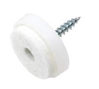 Adsamm® / 16 x Almohadillas con tornillo / Ø 24 mm / blanco / redondas / Patas de muebles con tornillo de la máxima calidad de Adsamm®