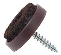 Adsamm® / 16 x Almohadillas con tornillo / Ø 24 mm / marrón / redondas / Patas de muebles con tornillo de la máxima calidad de Adsamm®