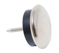 Adsamm® / 16 x Deslizante de metál con clavo y goma / Ø 25 mm / plateado / redondas / Patas de muebles con clavo de la máxima calidad de Adsamm®