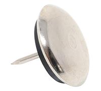 Adsamm® / 16 x Deslizante de metál con clavo y goma / Ø 35 mm / plateado / redondas / Patas de muebles con clavo de la máxima calidad de Adsamm®