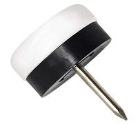 Adsamm® / 16 x Deslizante de plástico con clavo y goma / Ø 20 mm / blanco / redondas / Patas de muebles con clavo y goma de la máxima calidad de Adsamm®
