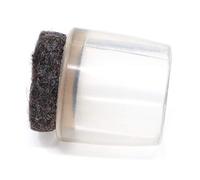 Adsamm / 16 x Fundas para Patas de Silla con Fieltro/Transparente/Ø 13 - 14 mm/Redondo/Deslizadores de Fieltro para Patas Redondas de sillón y Patas Redondas biseladas