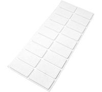 Adsamm® / 18 x deslizantes de Fieltro autoadhesivos/Blanco / 25x50 mm/Rectangular/Deslizantes de Fieltro para Muebles de 3,5 mm de Grosor/Deslizantes para Muebles y Suelos