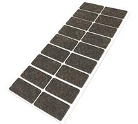 Adsamm® / 18 x deslizantes de Fieltro autoadhesivos/Marrón / 25x50 mm/Rectangular/Deslizantes de Fieltro para Muebles de 3,5 mm de Grosor/Deslizantes para Muebles y Suelos