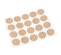 Adsamm® / 20 tapas/roble claro/diámetro 13 mm/redondo / 0,45 mm fino adhesivo para muebles